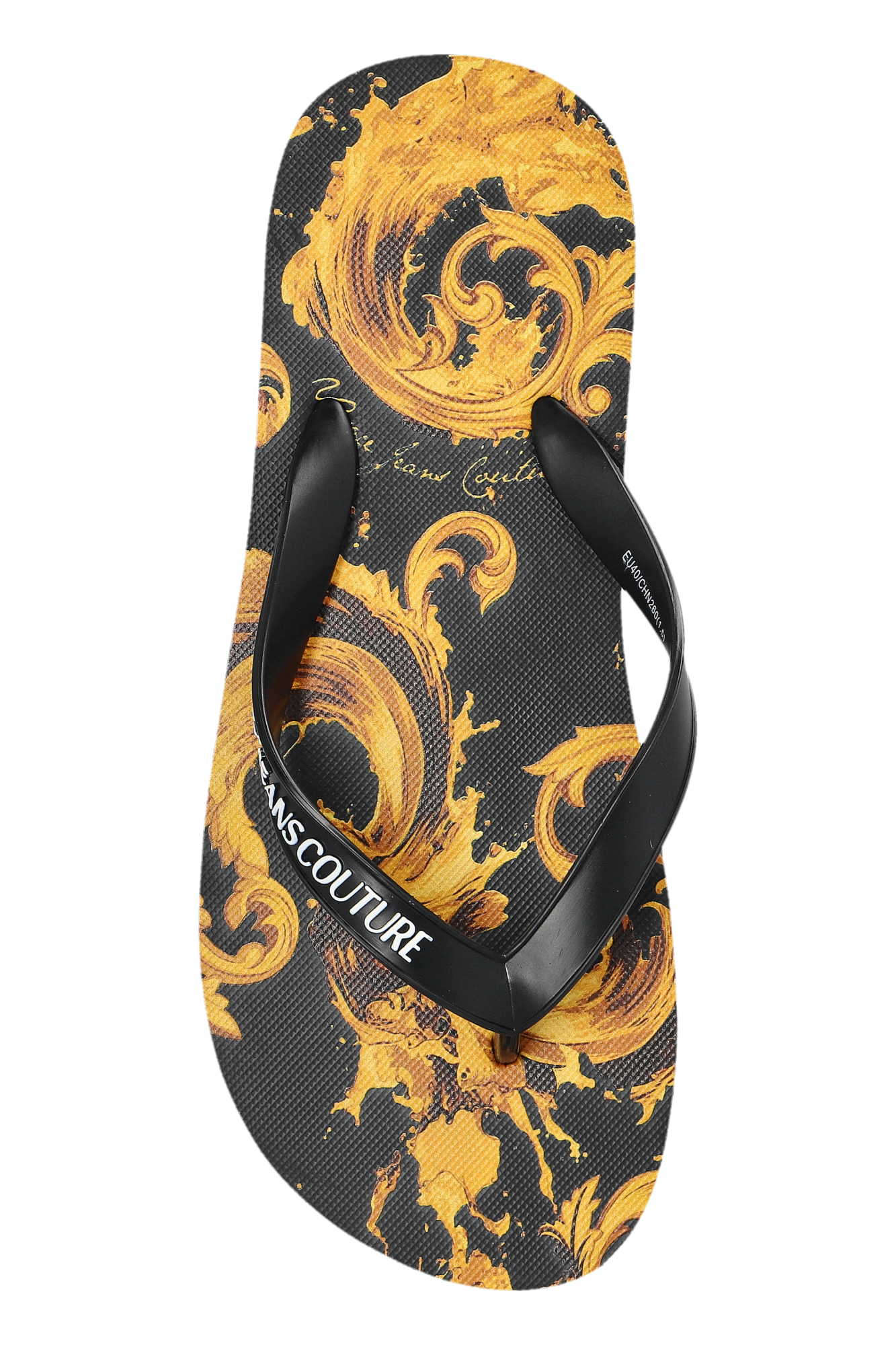 Black Rubber flip-flops with logo Versace Jeans Couture - Vitkac